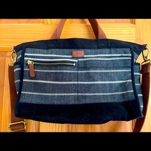 Fossil canvas satchel